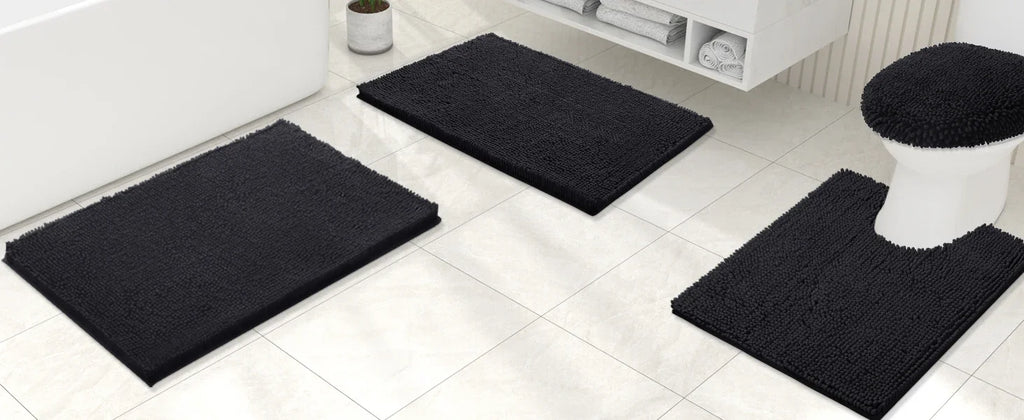 Luxury Chenille U-Shaped Toilet Rug – Soft Absorbent Non-Slip Contour Bath Mat
