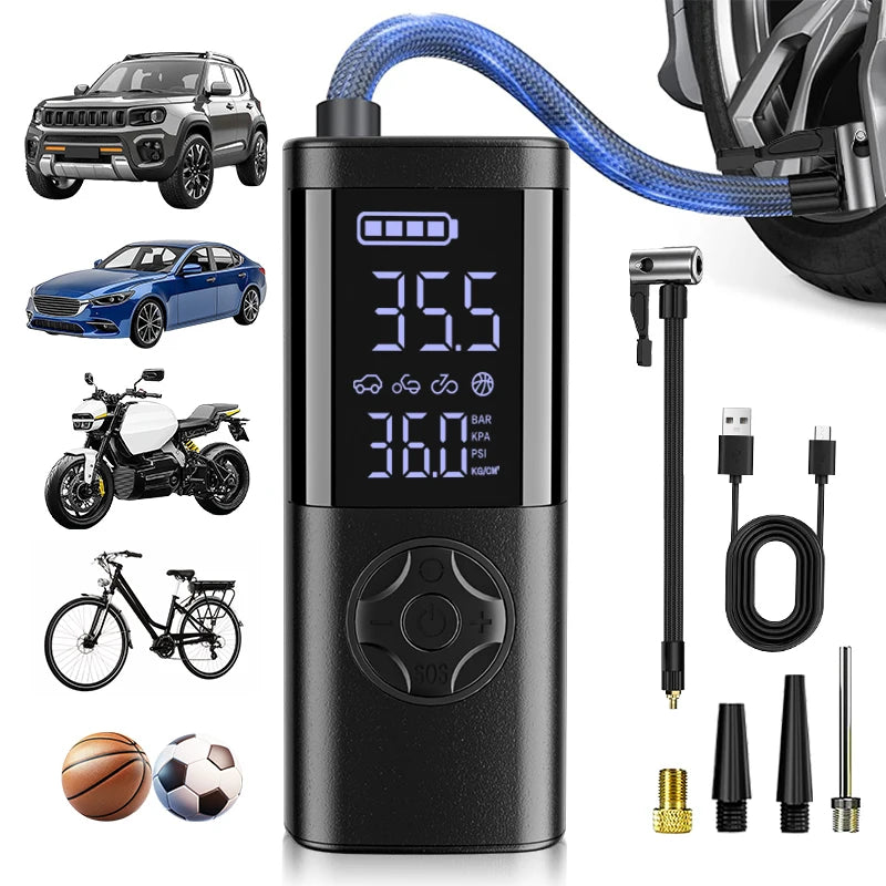 Cordless Tire Inflator with Digital Gauge, 150 PSI