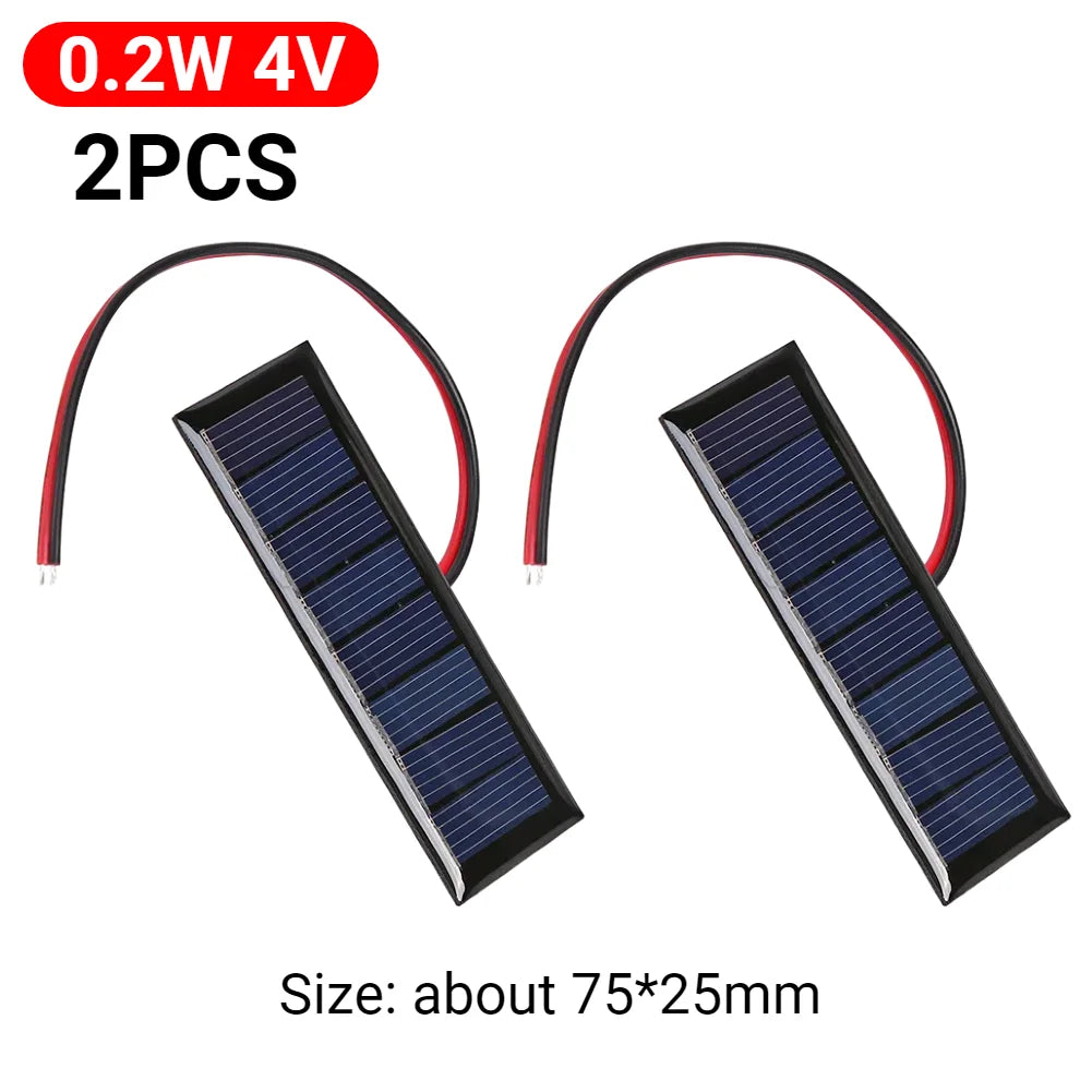 Mini Polysilicon Solar Panel Module – 0.3W to 5W DIY Solar Battery Charger for Garden Lights & Pumps