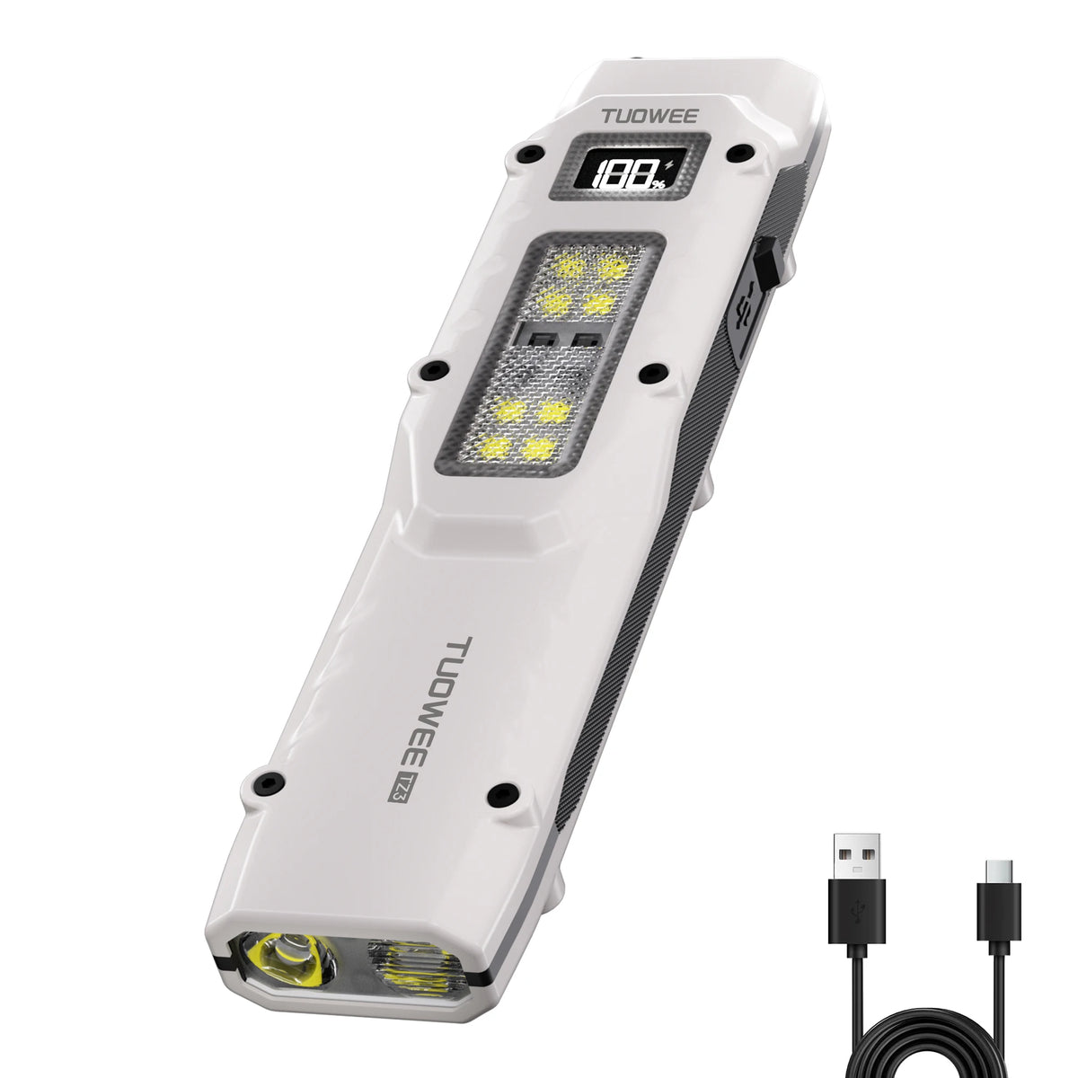Rechargeable EDC Flashlight – 1600 Lumen, UV Detector, 9 Modes, Memory Mode, Lock, USB-C Fast Charge