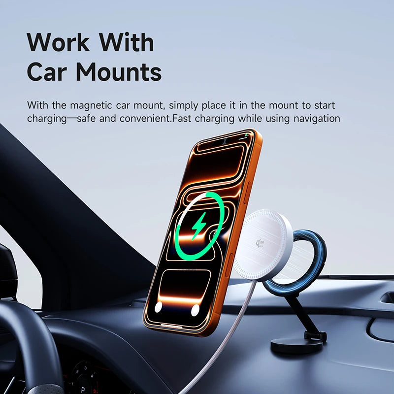 Hagibis Qi2.2 25W Dual-Sided Magnetic Wireless Charger – MagSafe Pad for iPhone 14–17 & AirPods