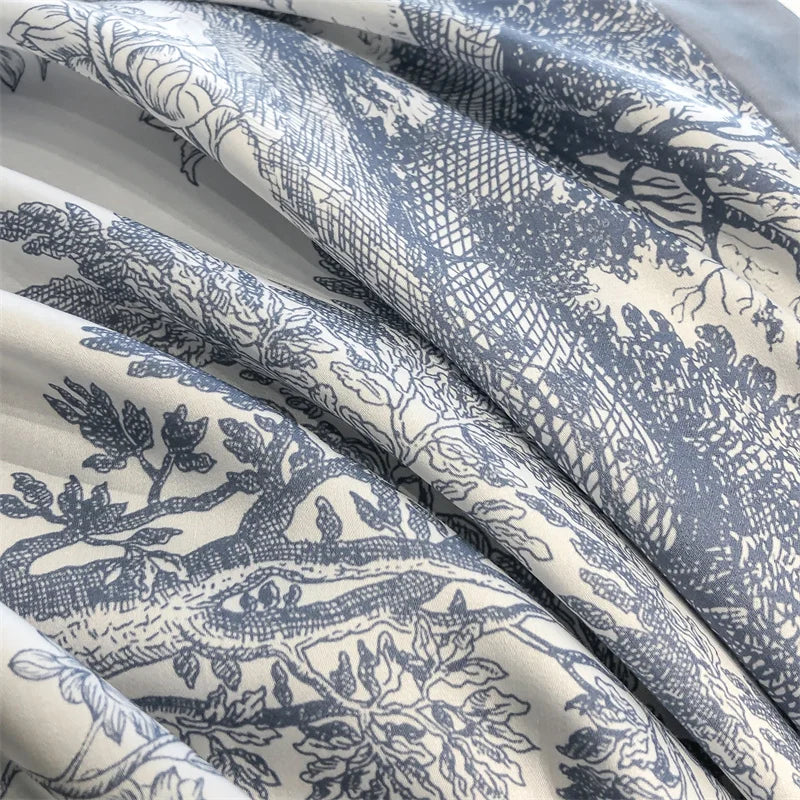 Eucalyptus Lyocell Bedding Set – Silky Soft Forest & Leopard Print Duvet Cover, Bed Sheet & Pillowcases
