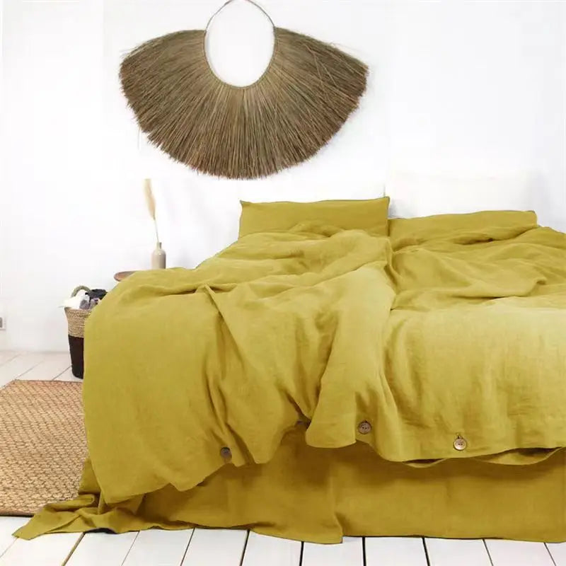 100% French Linen Duvet Cover – Natural Soft Quilt Cover, Queen & King, Breathable Bedding