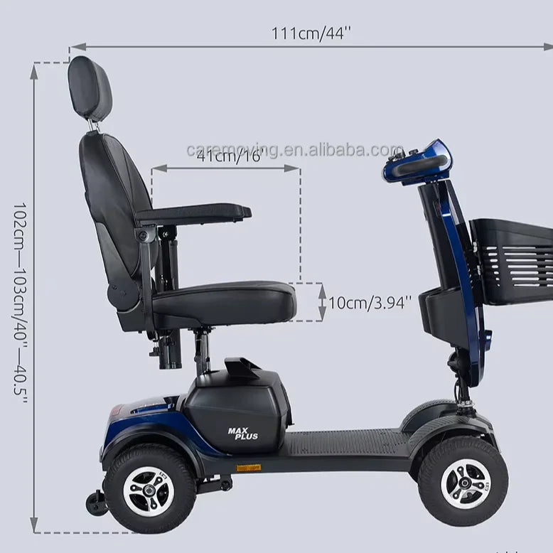 4-Wheel Mobility Scooter – 300W, 15–25 km Range, 136 kg Capacity