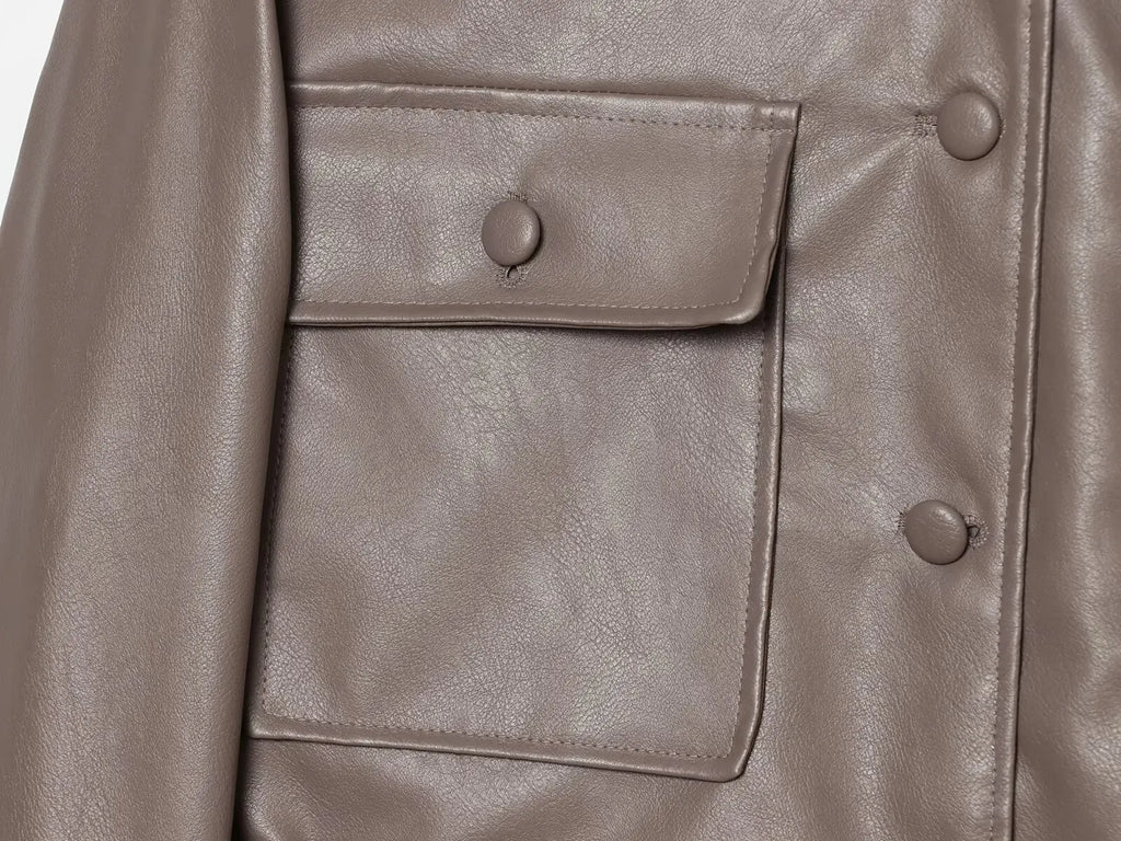 Women's Belted Jacket – Stand Collar Button Front