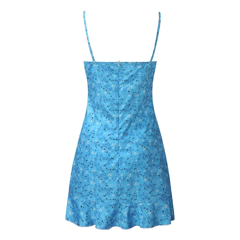 Women's Floral Camisole Mini Dress – Casual Comfortable Summer Skirt Dress