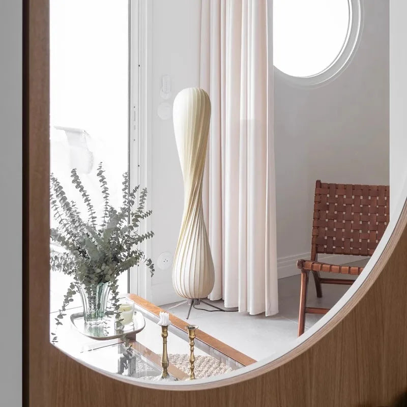 Sculptural Floor Lamp – Twisted Shade Design