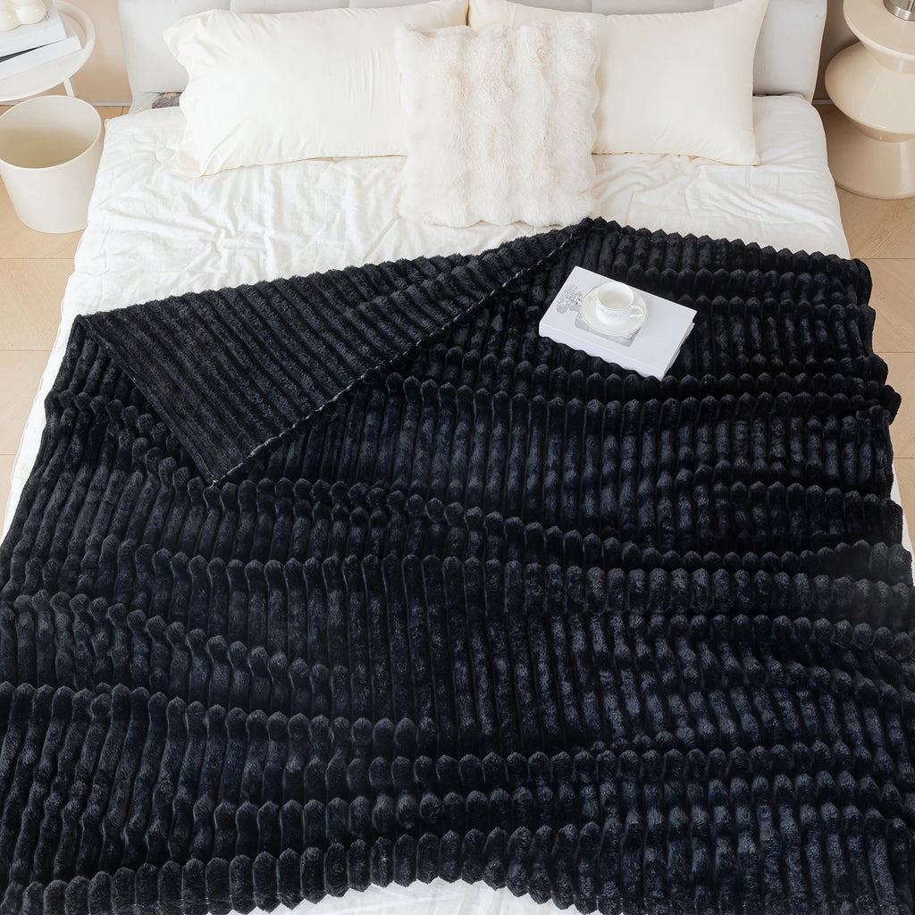Soft Flannel Blanket – Warm Nap Throw in Multiple Colors, Christmas Gift Blanket