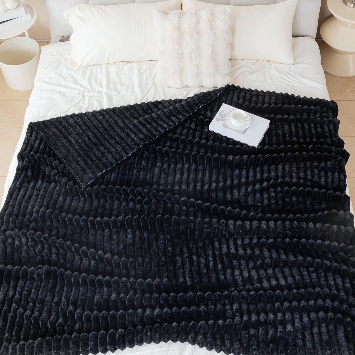 Soft Flannel Blanket – Warm Nap Throw in Multiple Colors, Christmas Gift Blanket