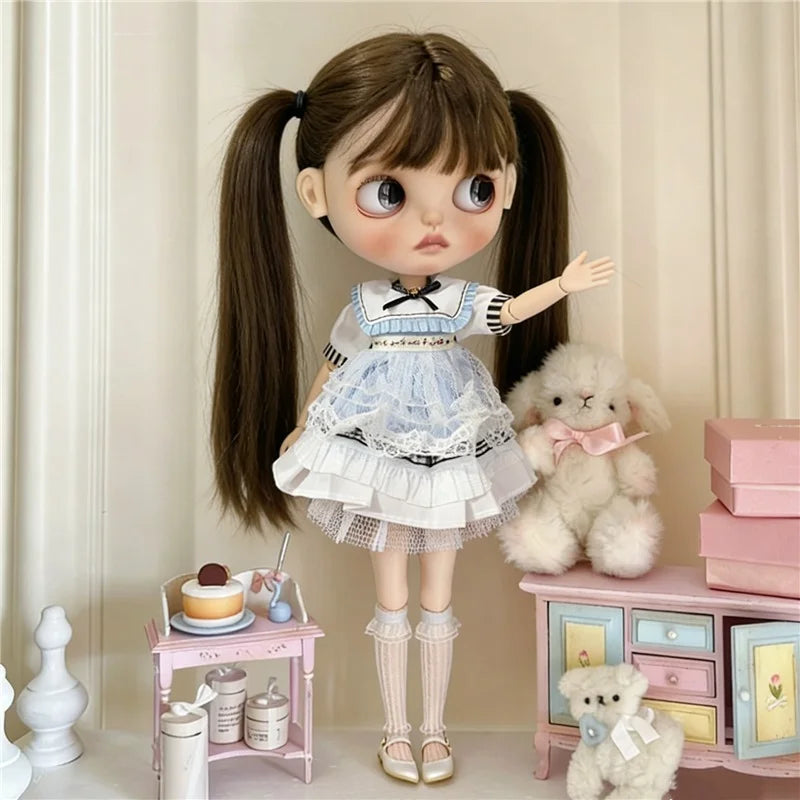 Blythe Doll Outfit Clothing Set – Princess Lace Maid Skirt & Vintage Dress Accessories for OB24 OB22 1/6