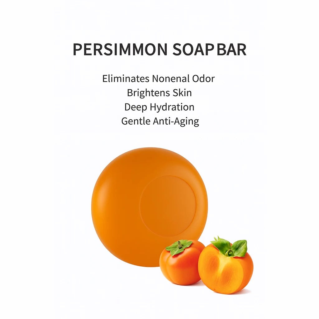 Persimmon Soap Bar – Japanese Persimmon & Green Tea Extract Deodorizing Bar for Men & Women