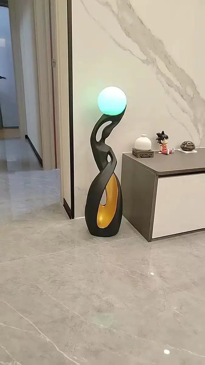 Sculptural Floor Lamp – 82 cm Black or Black-Gold