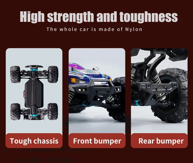50KM/H 1:16 Scale 4WD RC Car with LED Lights – High Speed Off-Road Buggy Truck