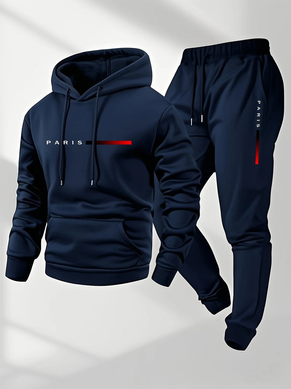 Men's Letter Print Hoodie & Long Pants Set – Spring Autumn Winter Warm Sport Tracksuit