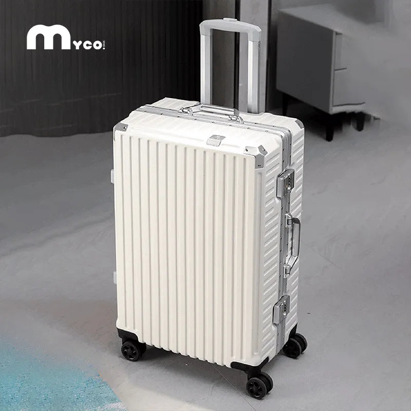 Aluminum Frame Trolley Luggage – USB & Combination Lock