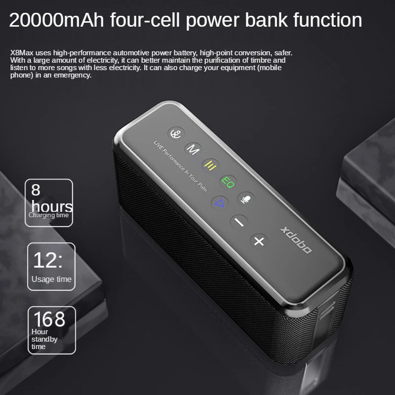 XDOBO X8 Max Portable Bluetooth Speaker — High-Power Outdoor Sound with LED Lights