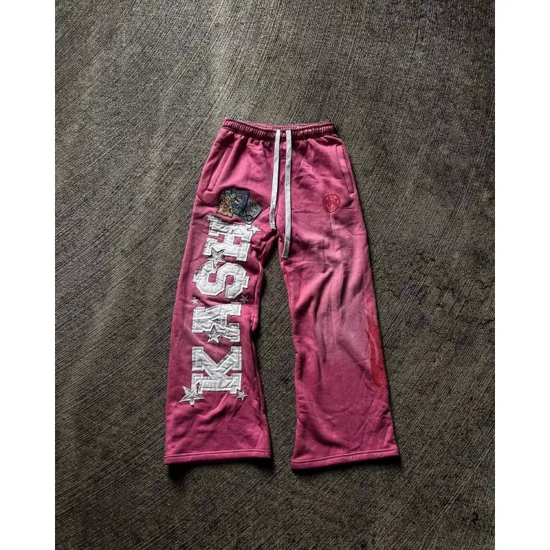 Men's Retro Gothic Punk 3D Print Straight Leg Pants — Loose Fit Streetwear Sweatpants
