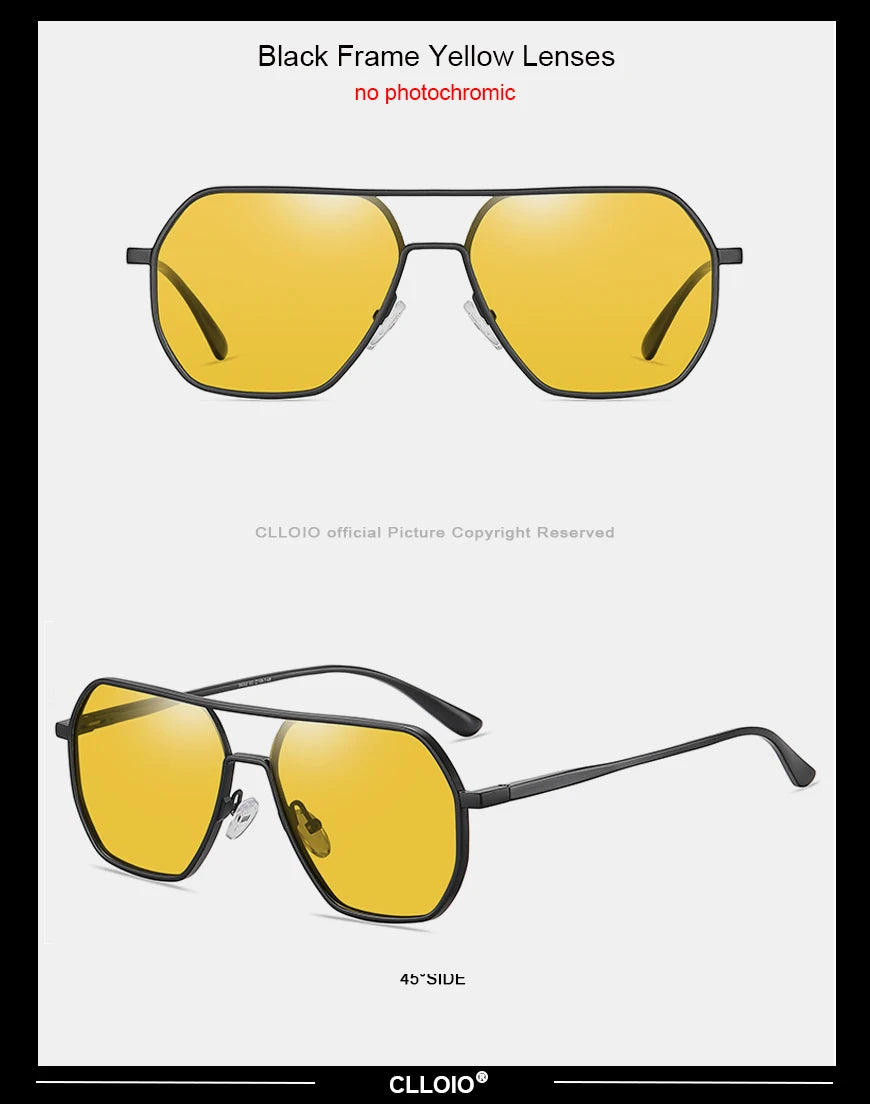 CLLOIO Anti-Glare Day & Night Vision Sunglasses | Polarized Photochromic UV400 Driving Glasses