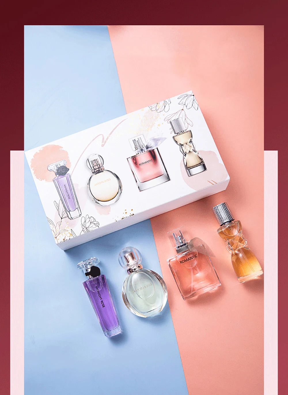 Women’s Floral Pheromone Fragrance Gift Box Set 105ml – 4-Piece Feminine Charm Spray Collection
