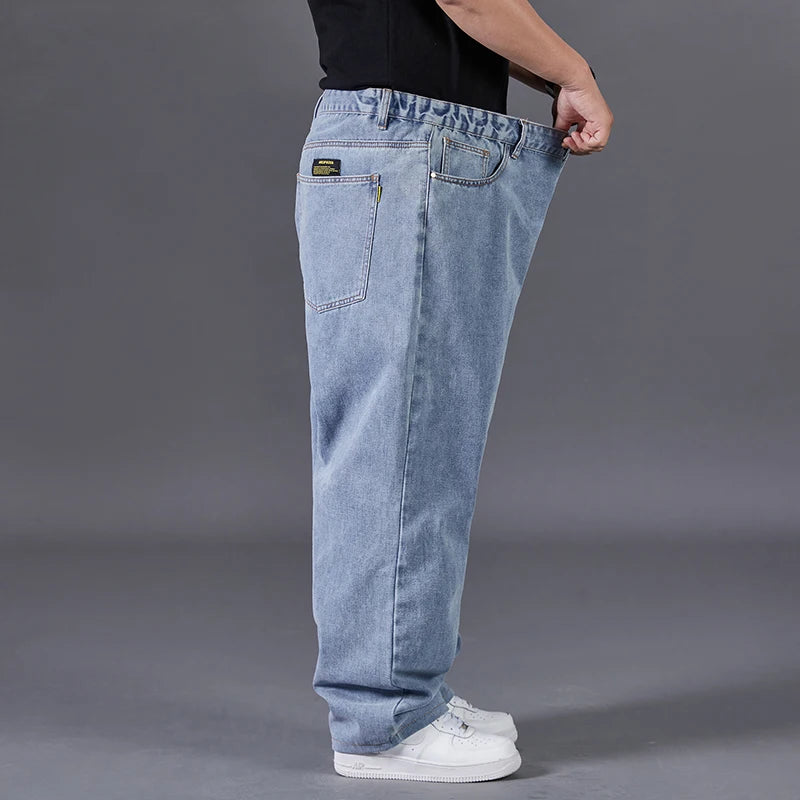 Men's Plus Size Loose Jeans — High Stretch Denim Pants in Big & Tall Sizes 30–50