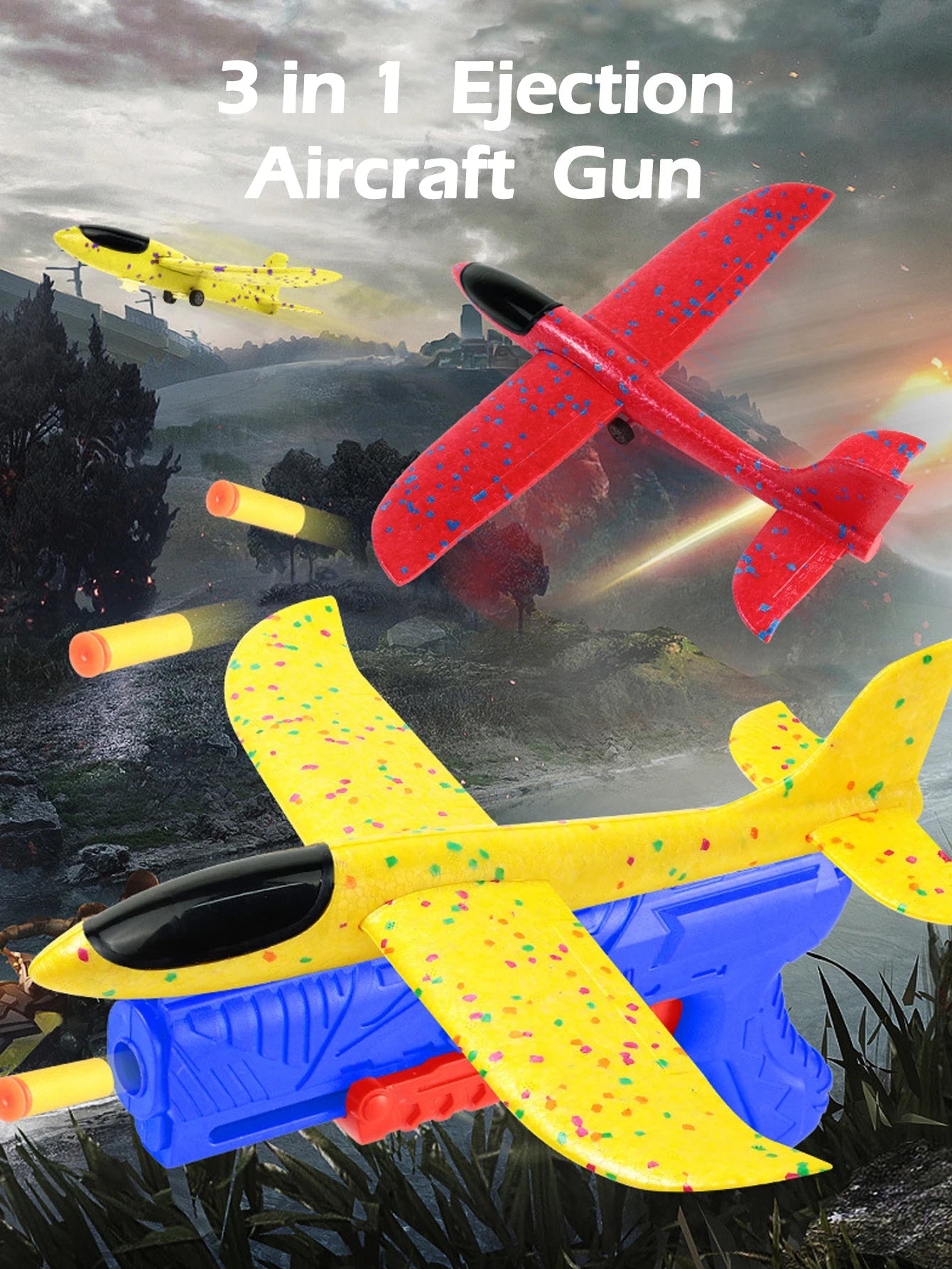 Kids Foam Aircraft Launcher — 10M Catapult Glider Plane Toy for Outdoor Play