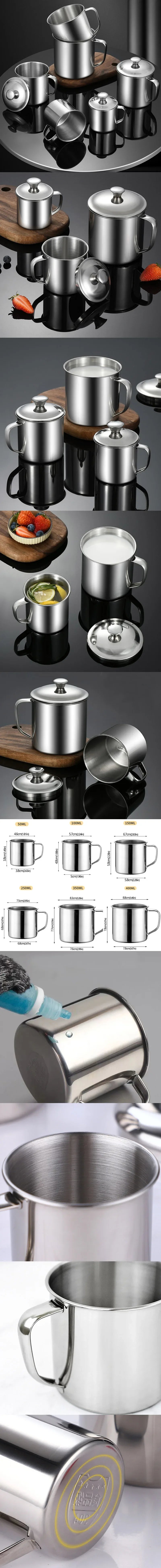 304 Stainless Steel Portable Coffee Mug – Compact Camping & Travel Cup, 50–400ml