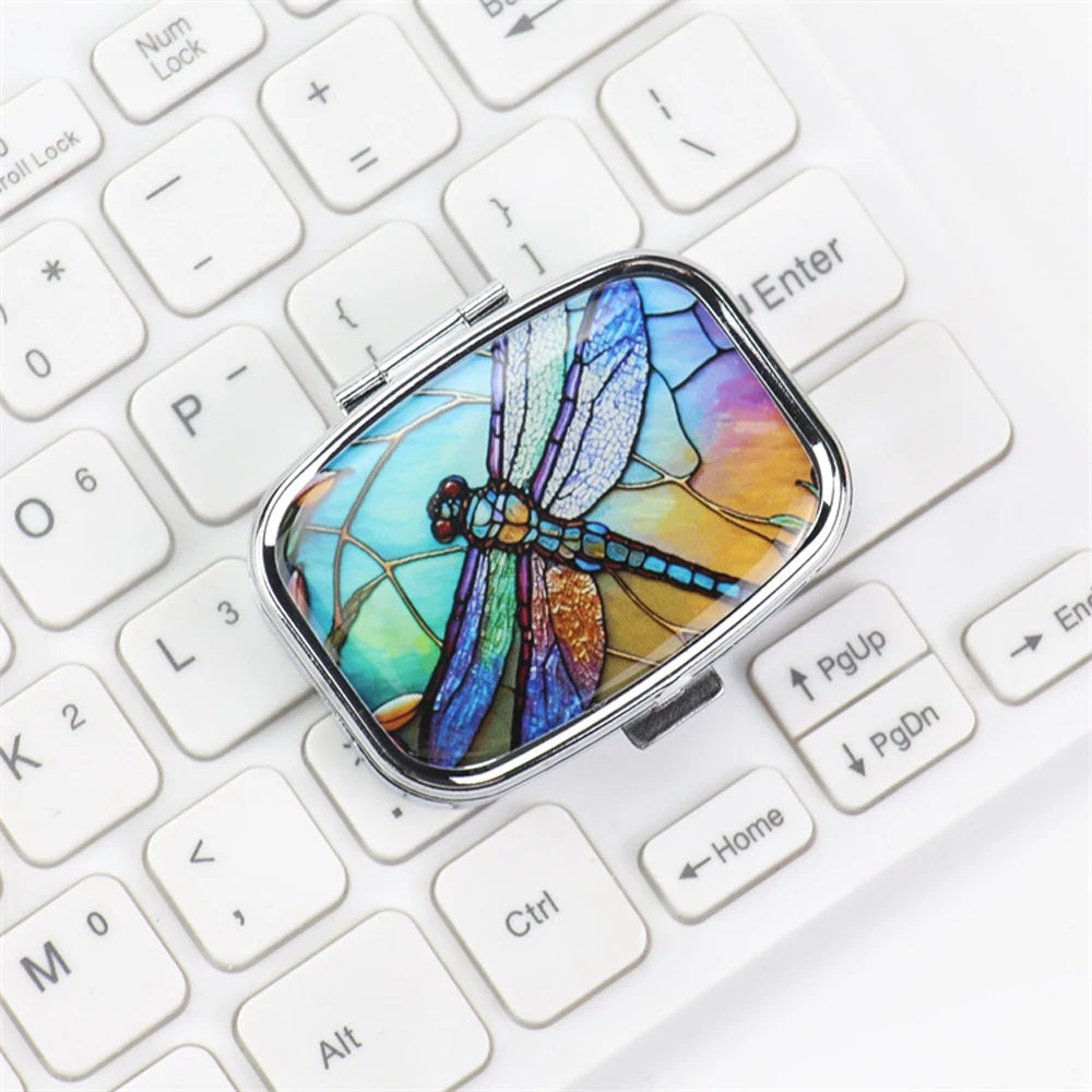 Colorful Metal Pill & Jewelry Organizer Box
