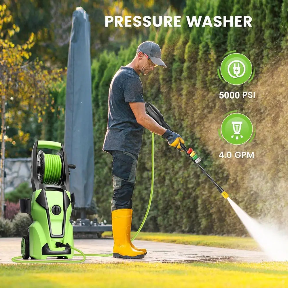 Electric Pressure Washer – 33-Foot Hose & Foam Cannon