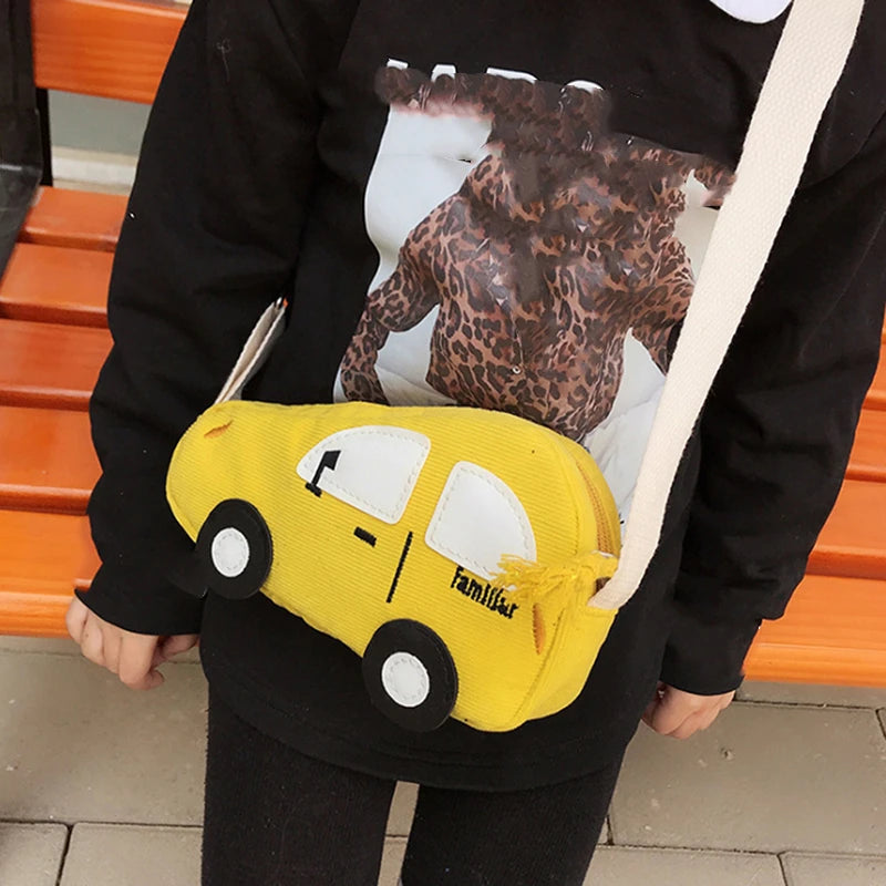 Cute Car Shape Mini Crossbody Messenger Bag – Cartoon Novelty Shoulder Bag for Women