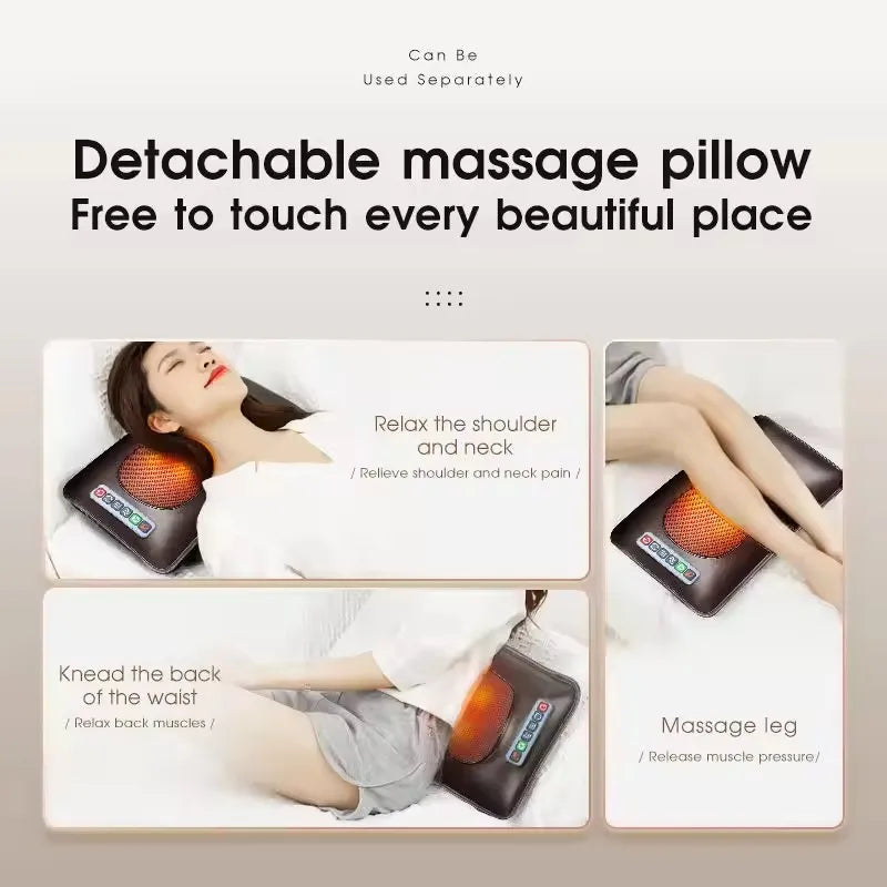 Electric Vibrating Heating Massage Mattress – Full Body Pain & Stress Relief Cushion for Neck, Back & Feet