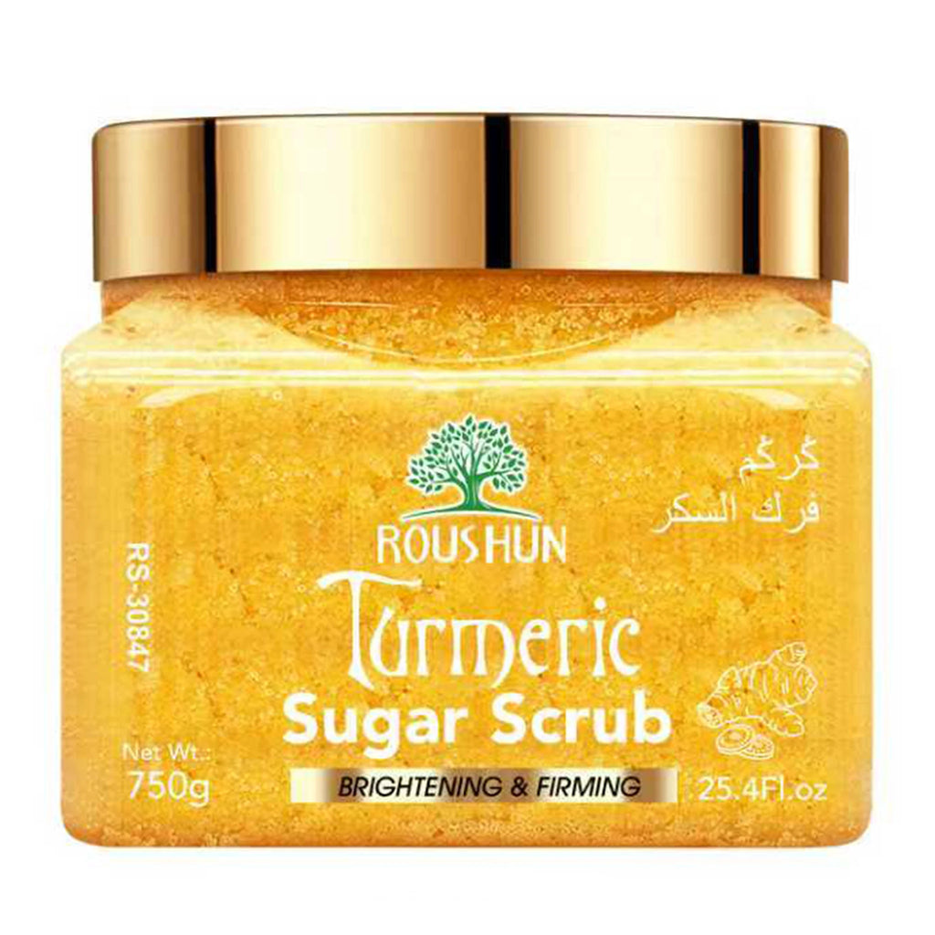 ROUSHUN Turmeric Sugar Scrub 750g – Family Pack Deep Cleansing Body Scrub