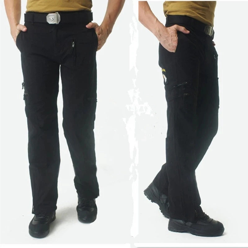 Men's Tactical Cargo Pants — Multi-Pocket Cotton Camouflage Outdoor Work Trousers