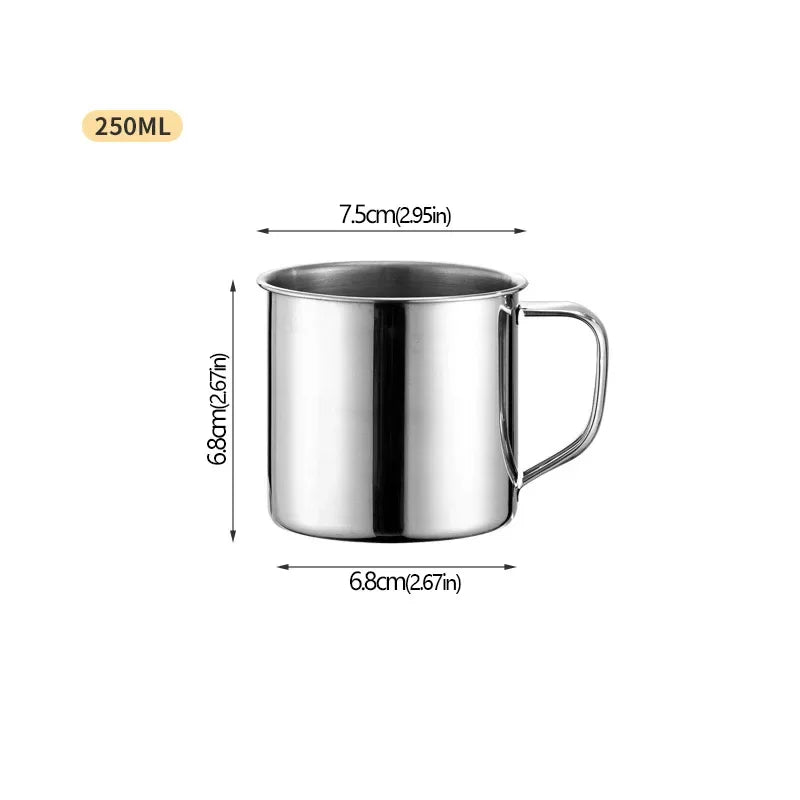 304 Stainless Steel Portable Coffee Mug – Compact Camping & Travel Cup, 50–400ml