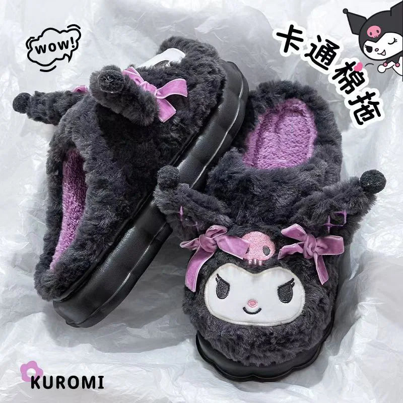 Sanrio Kuromi Cartoon Cotton Anti-Slip Home Slippers — Cute Indoor Slippers