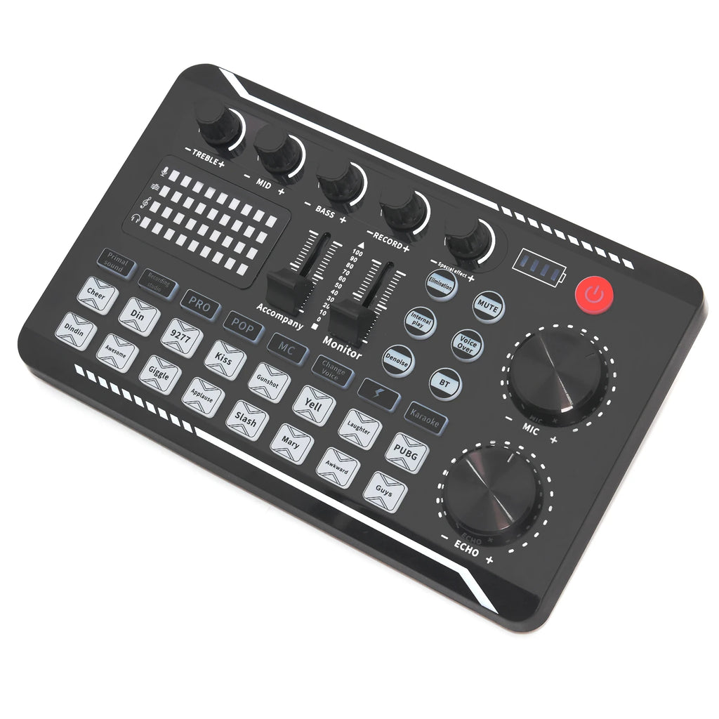 Live Sound Card Audio Mixer — USB Interface for Streaming, Recording & Podcasting