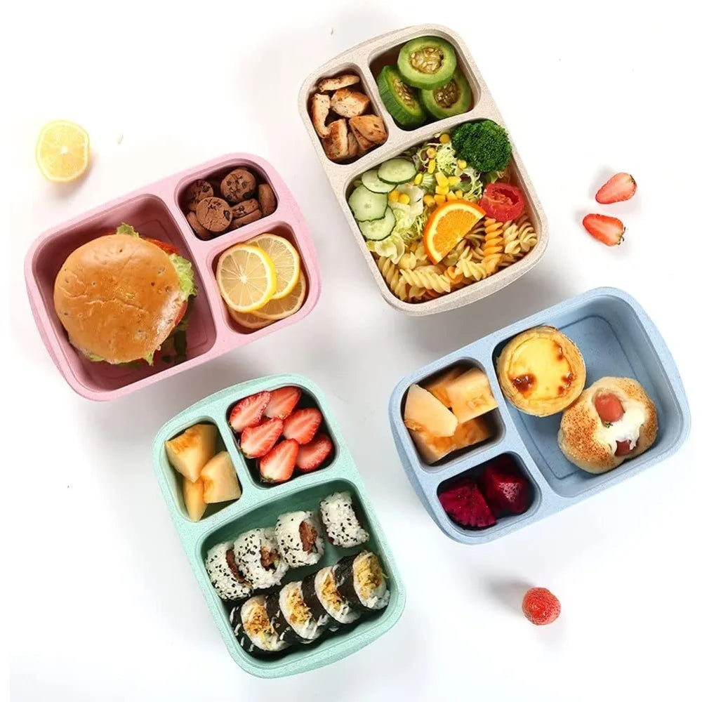 3-Compartment Bento Lunch Box — Kids & Adults