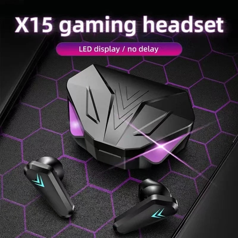 TWS Wireless Bluetooth Earbuds X15 – Noise Cancelling Gaming Headset with LED Display & Mic