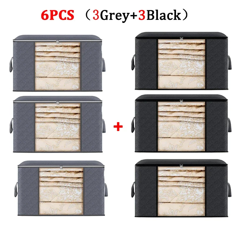 Foldable Clothes & Quilt Storage Bag – Large Capacity Dustproof Bedroom Closet Organizer