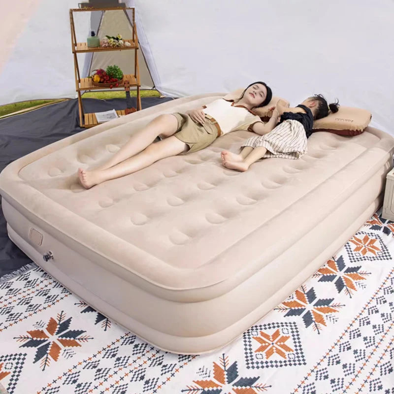 Camping Inflatable Mattress with Built-In Pump – Thickened Tent Sleeping Pad, Picnic & Travel Air Mat