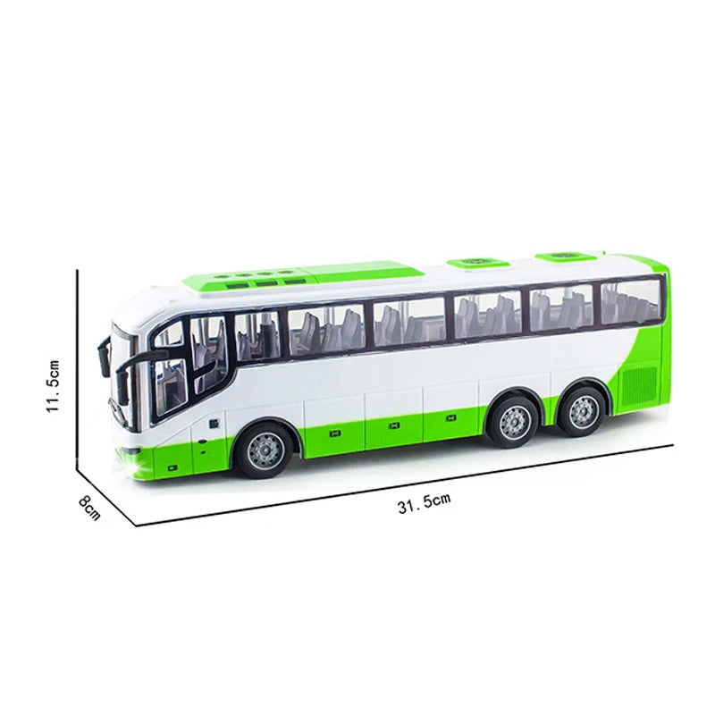1:30 Scale Electric RC School Bus with Lights – 27MHz Radio Controlled City Tour Bus for Kids