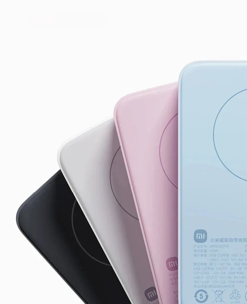 Xiaomi 10000mAh Magnetic Power Bank 33W – Built-in USB-C Cable, Wireless Charging for iPhone & Android