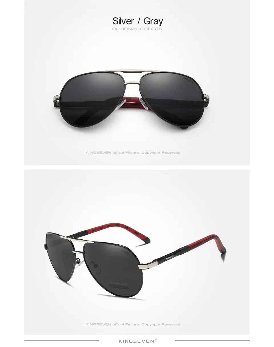 KINGSEVEN Men's Vintage Aluminum Polarized Sunglasses | Coating Lens Driving Eyewear for Men & Women