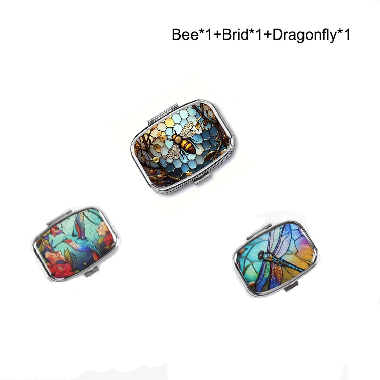 Colorful Metal Pill & Jewelry Organizer Box