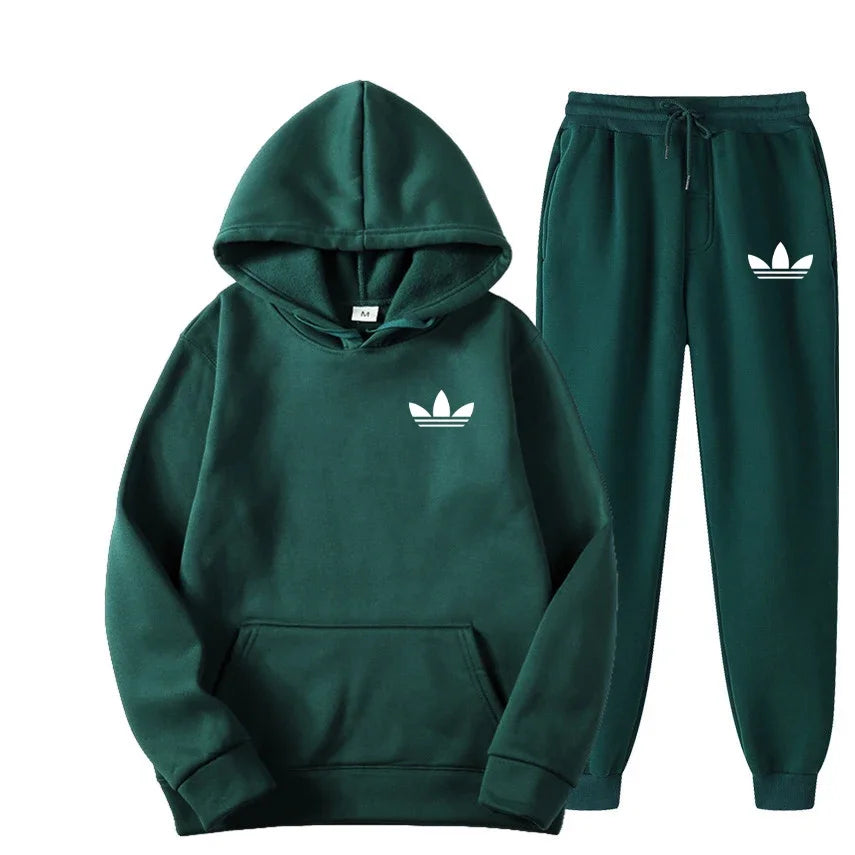 Men's Two-Tone Hoodie & Pants Casual Tracksuit Set – Outdoor Jogging Luxury Sport Suit