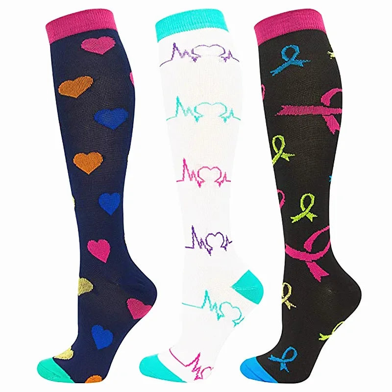 Knee High Compression Socks 20-30mmHg – 3 Pairs for Diabetes, Varicose Veins, Edema, Nurse & Running
