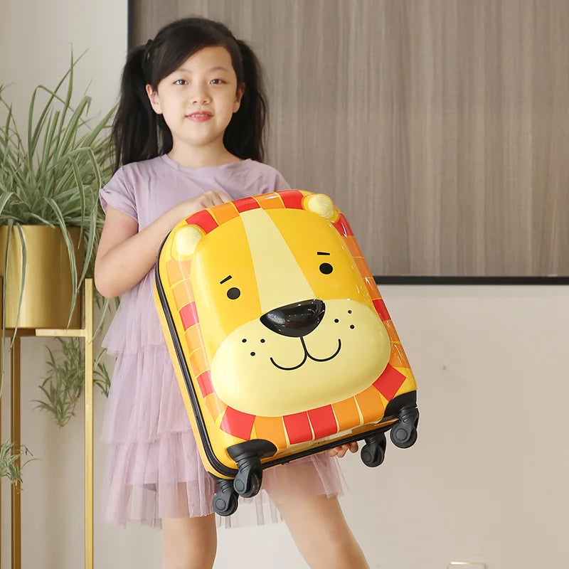 18" 3D Animal Kids Spinner Suitcase — ABS Hard Shell Carry-On for Young Travelers