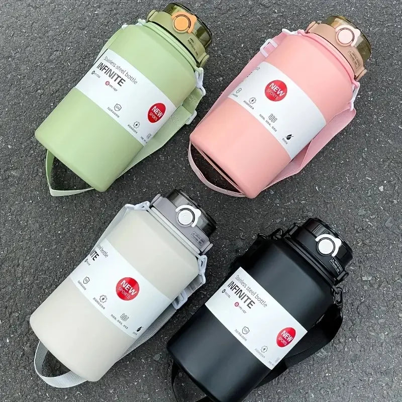1L SS Insulated Sports Tumbler with Handle & Straw – BPA-Free, Boiling Water Safe, Ice-Keeping, 4 Colors