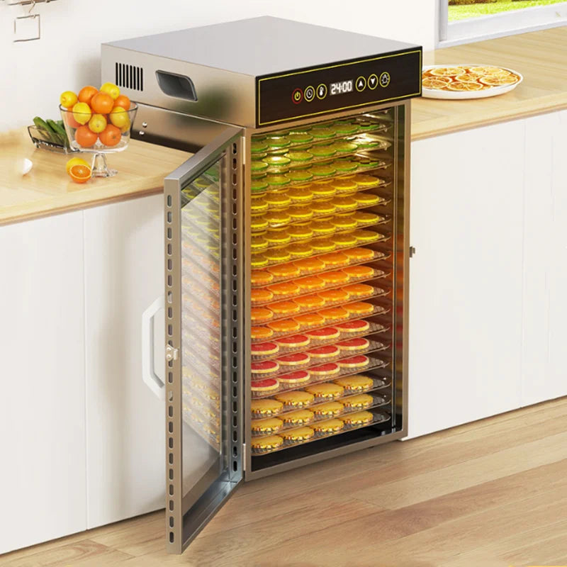 18-Layer Stainless Steel Food Dehydrator — Commercial & Home Use, Adjustable Temperature