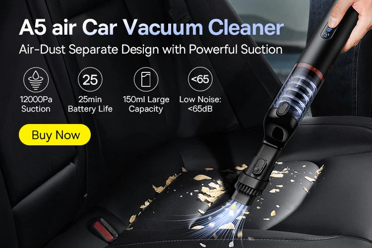 Baseus A5 Air 2-in-1 Wireless Car Vacuum Cleaner – Powerful Handheld Strong Suction Portable