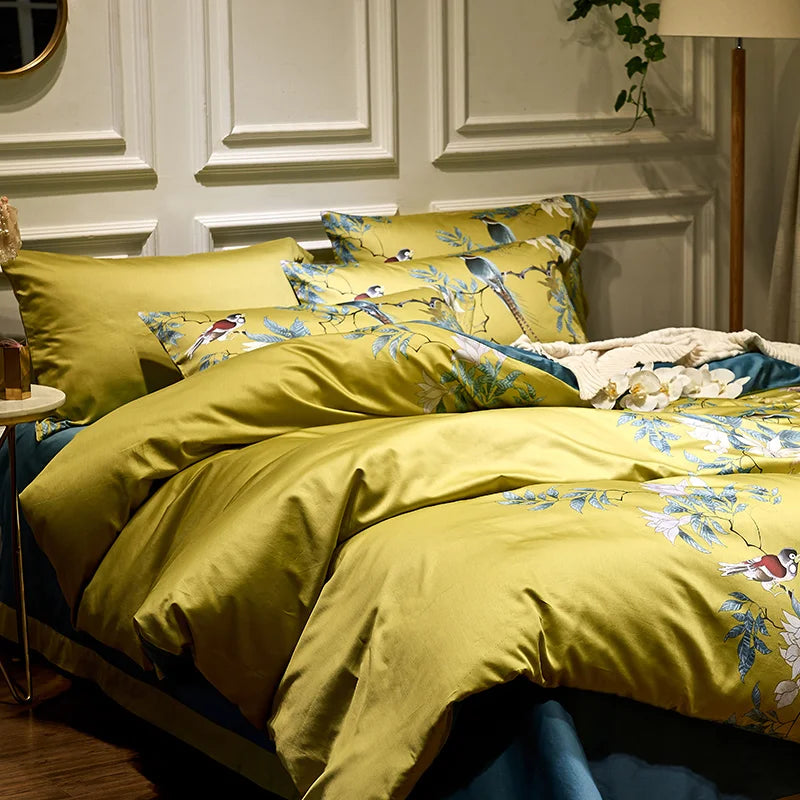 500TC Egyptian Cotton Bedding Set – 4 or 6-Piece Luxury Duvet Cover with Sheet & Pillowcases, 19 Colors
